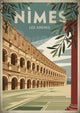 Affiche Arènes romaines style Art déco Nîmes