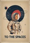 Affiche astronaute rétro futuriste années 1950