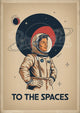 Affiche astronaute rétro futuriste années 1950