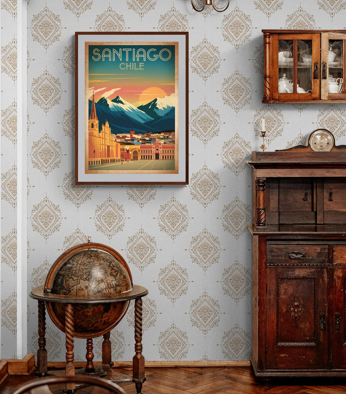 Affiche vintage Santiago du Chili