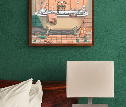 affiche accessoires de bain rétro