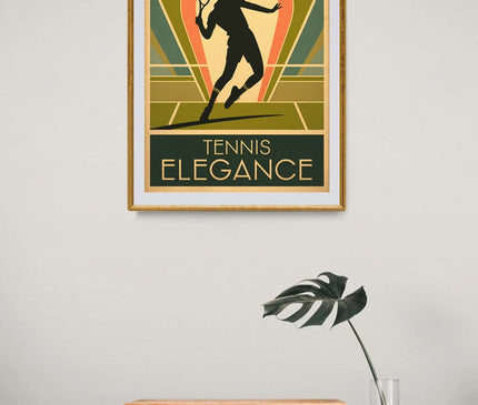 Affiche vintage revers à une main tennis