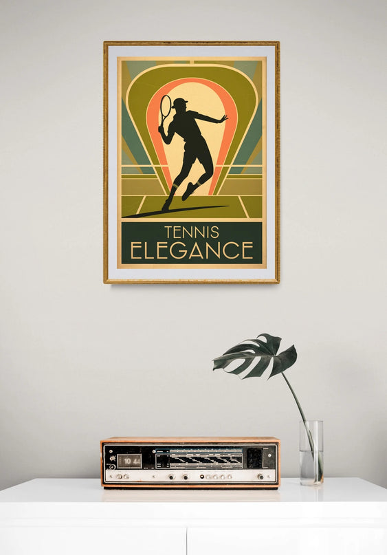 Affiche vintage revers à une main tennis