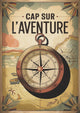 Affiche aventure exploration avec compas nautique Art Déco