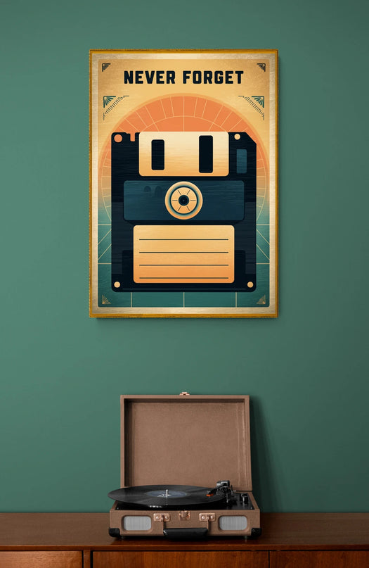 Affiche vintage disquette 3,5 pouces