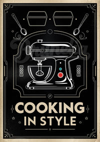 Affiche robot culinaire rétro Cooking in Style