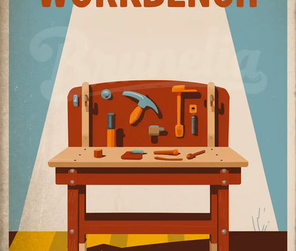 Affiche établi jouet vintage