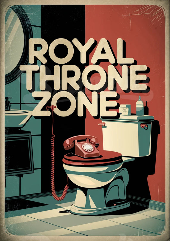 affiche ambiance rétro toilettes