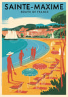 Affiche Sainte-Maxime destination balnéaire côte d'azur