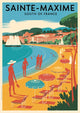 Affiche Sainte-Maxime destination balnéaire côte d'azur