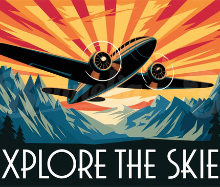 affiche vintage horizon d’avion