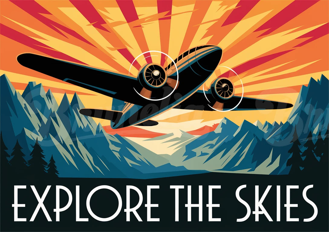 affiche vintage horizon d’avion