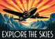 Affiche Ligne exploration des cieux Avion