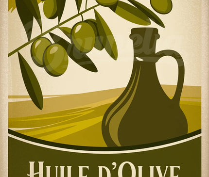 Affiche vintage olive et huile d’olive