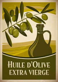 Affiche huile d'olive extra vierge rétro années 1930