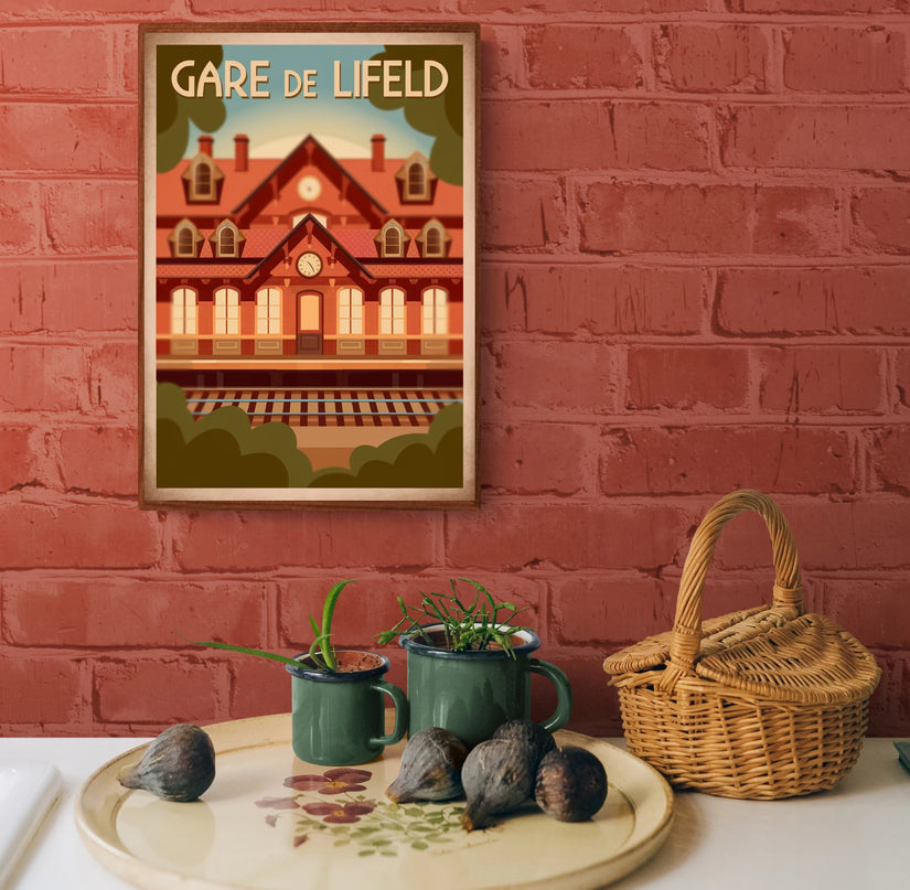 Affiche gare miniature vintage