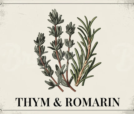 Affiche vintage senteurs de thym et romarin