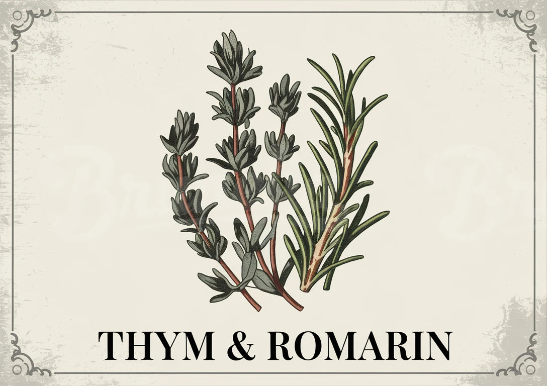 Affiche vintage senteurs de thym et romarin