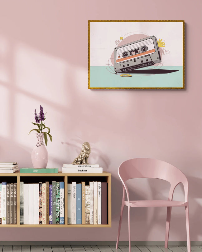 Affiche cassette audio vintage