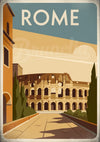 Affiche Rome et le Colosseum style rétro années 1920