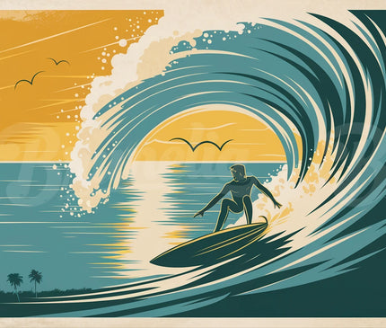 affiche de surf vintage
