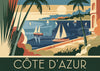 Affiche Côte d'Azur bateau voilier méditerranée