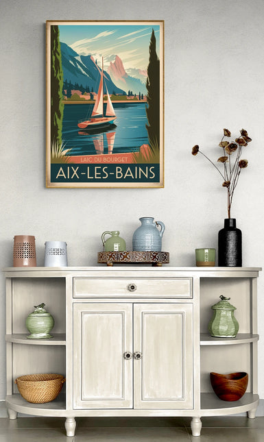 affiche vintage aix les bains