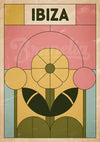 Affiche Ibiza Art déco fleur géométrique vintage