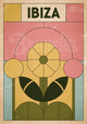 Affiche Ibiza Art déco fleur géométrique vintage