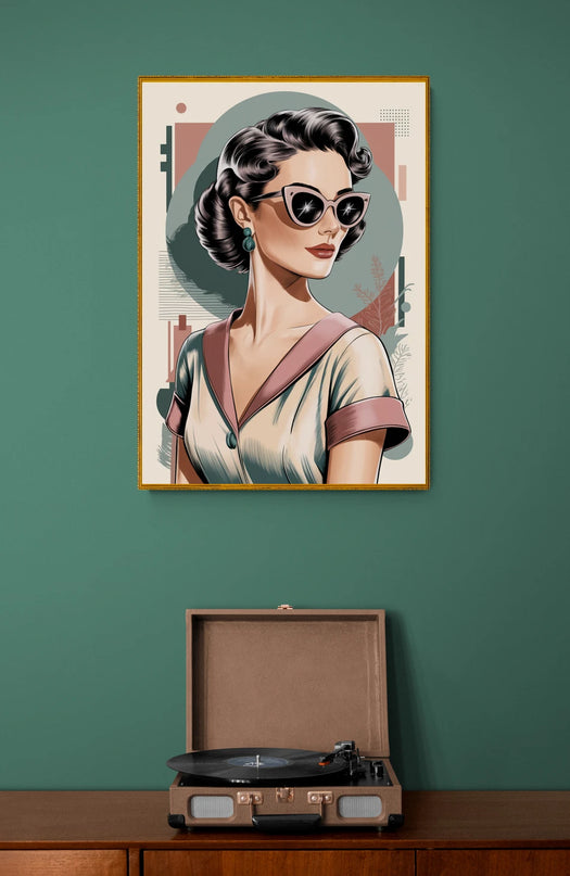 Affiche lunettes style années 50