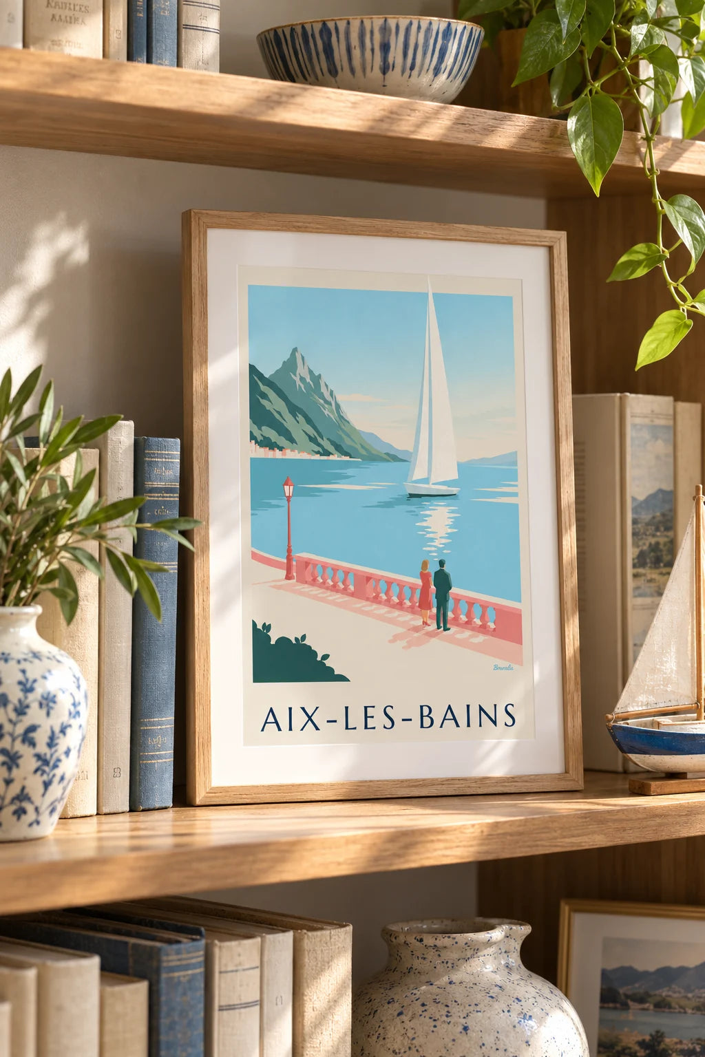 Escritório: Cartaz de veleiro no lago do Bourget, em Aix-les-Bains na parede