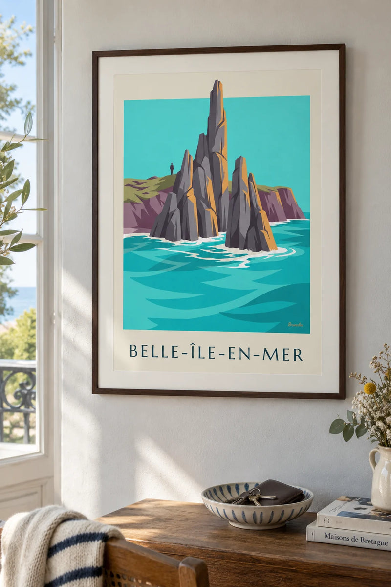 Affiche bureau vintage accrochée dans un intérieur