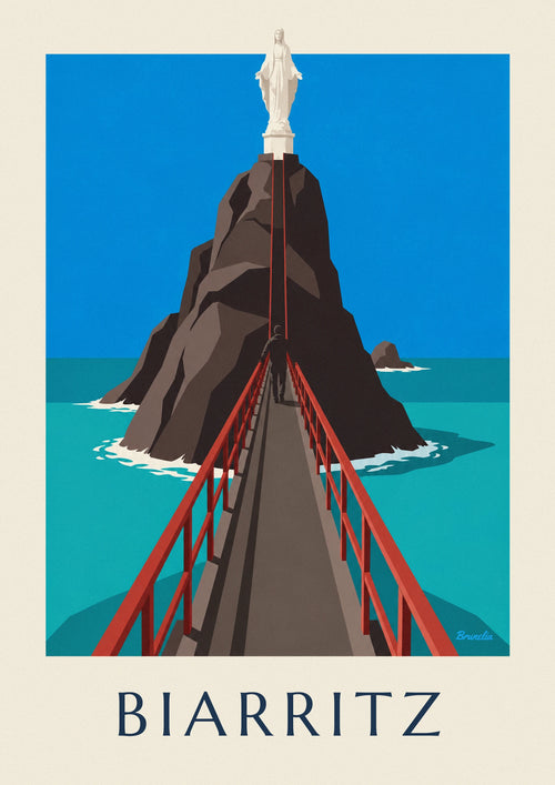 Affiche passerelle du Rocher de la Vierge à Biarritz : l'affiche entière