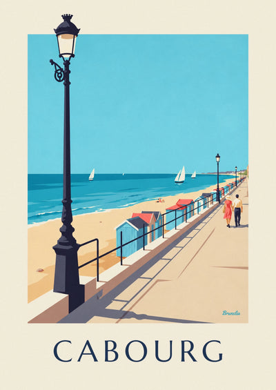 Affiche promenade Marcel-Proust en bord de mer à Cabourg : l'affiche entière