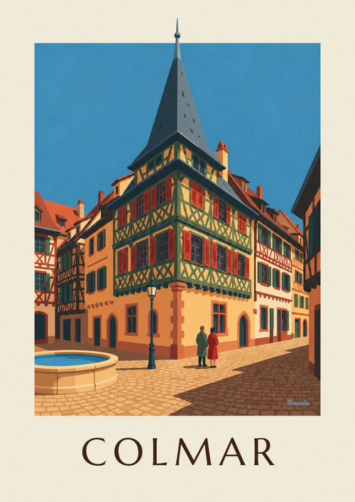Affiche Maison Pfister et sa galerie de bois sculpté à Colmar : l'affiche entière