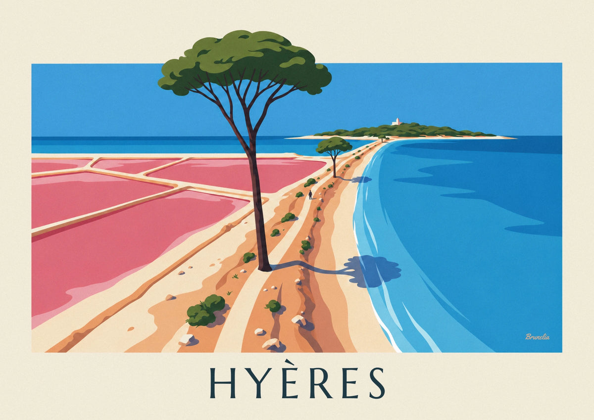 Affiche presqu'île de Giens et salins à Hyères