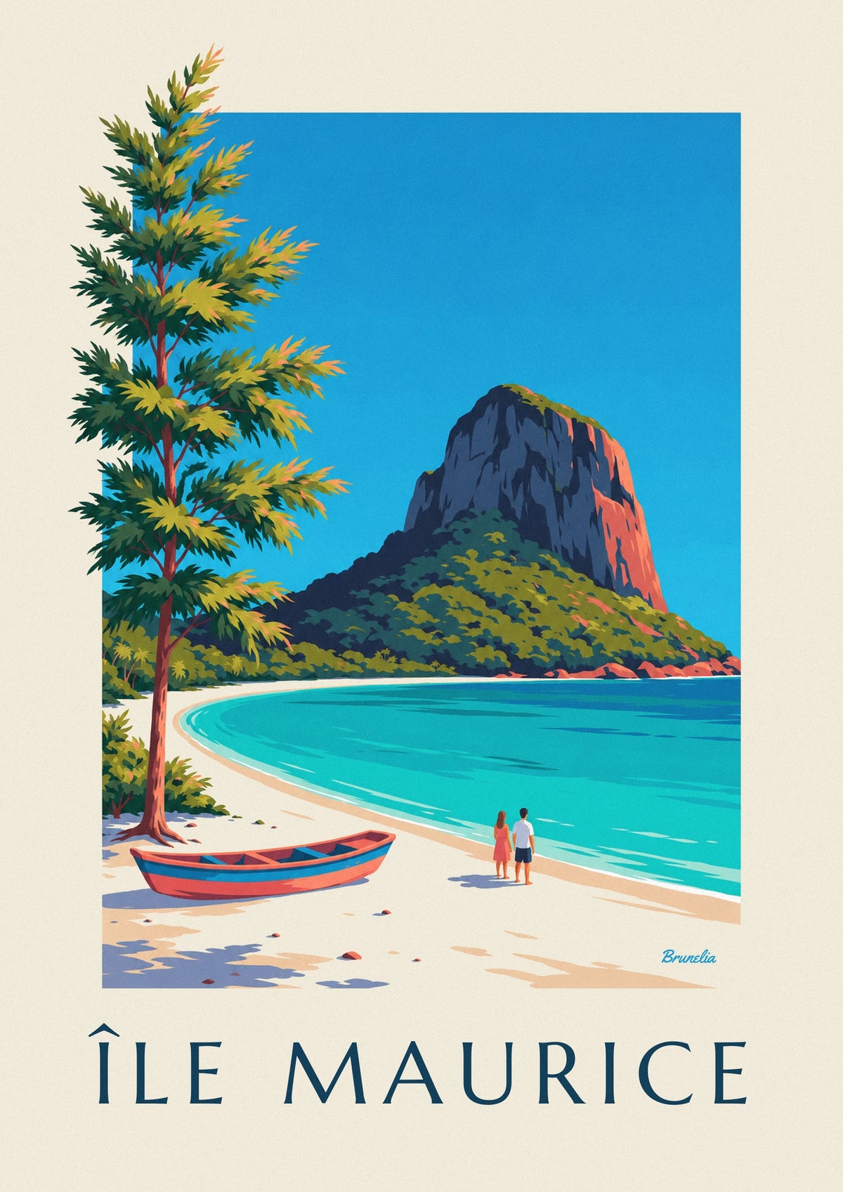 Affiche Morne Brabant et lagon de l'île Maurice