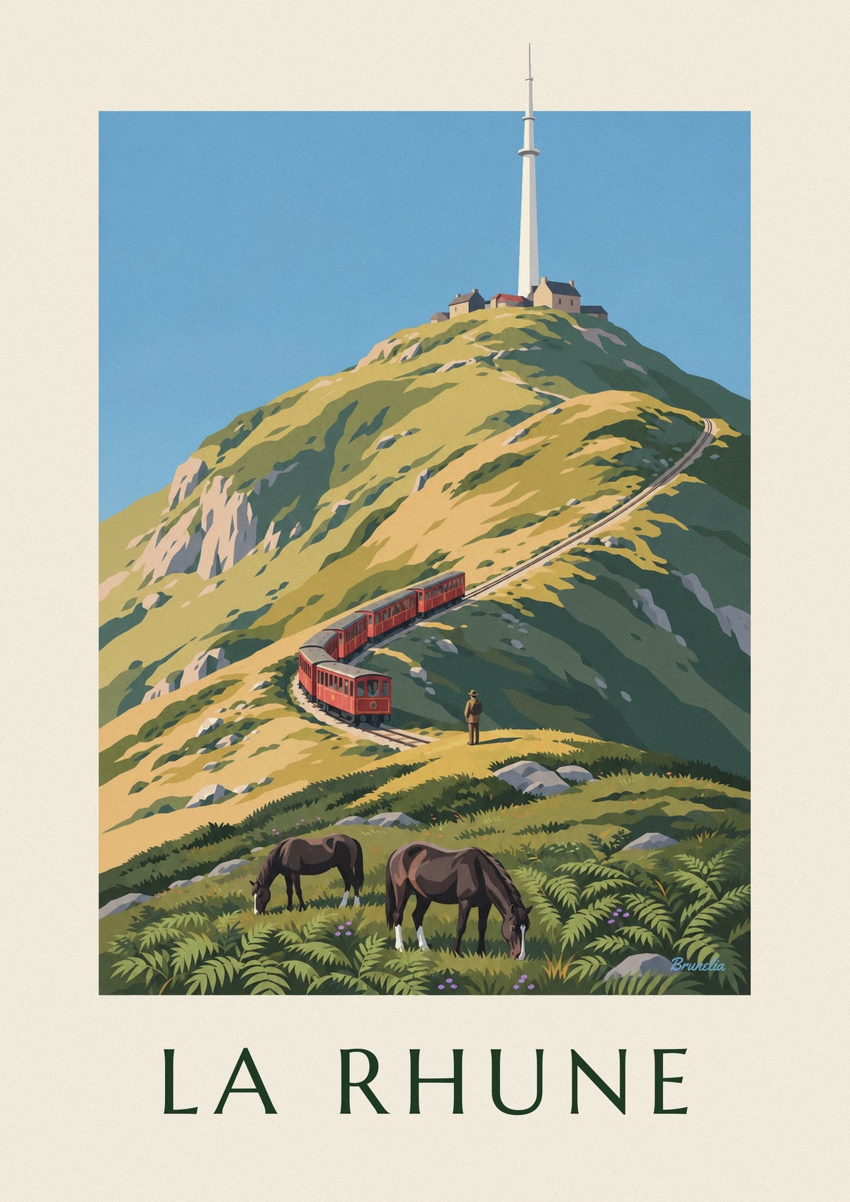 Affiche petit train de La Rhune au Pays basque
