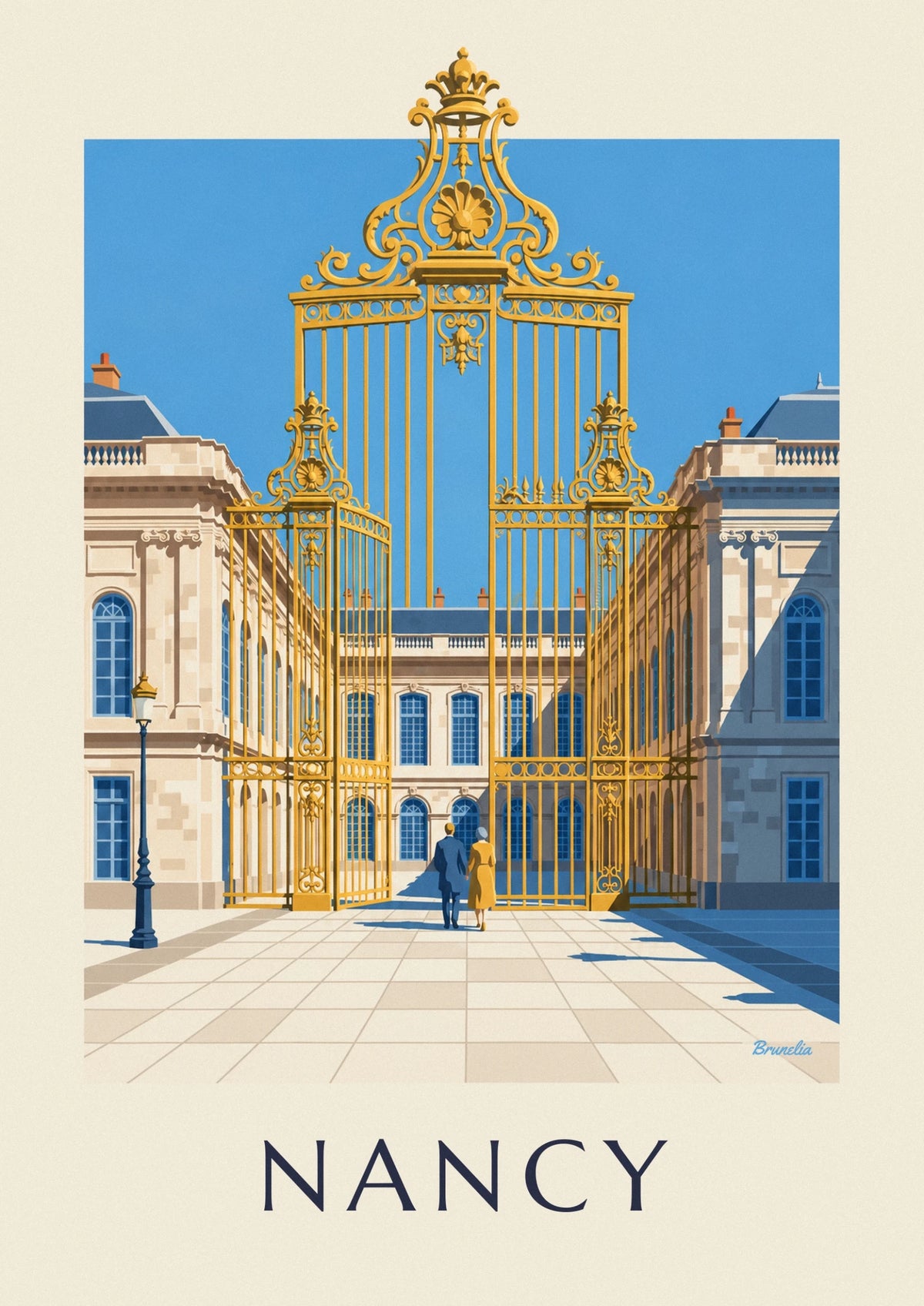 Affiche grilles dorées de la place Stanislas à Nancy
