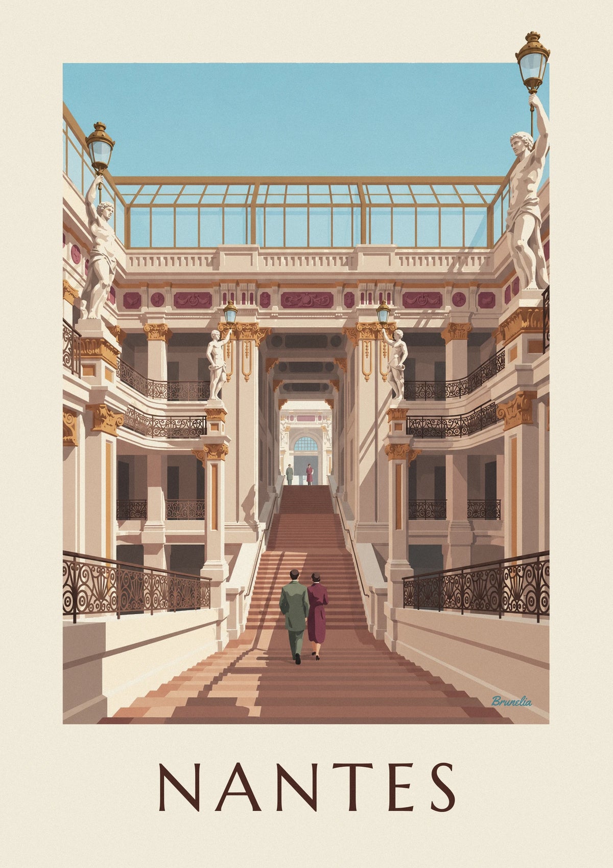 Affiche passage Pommeraye et ses galeries à Nantes