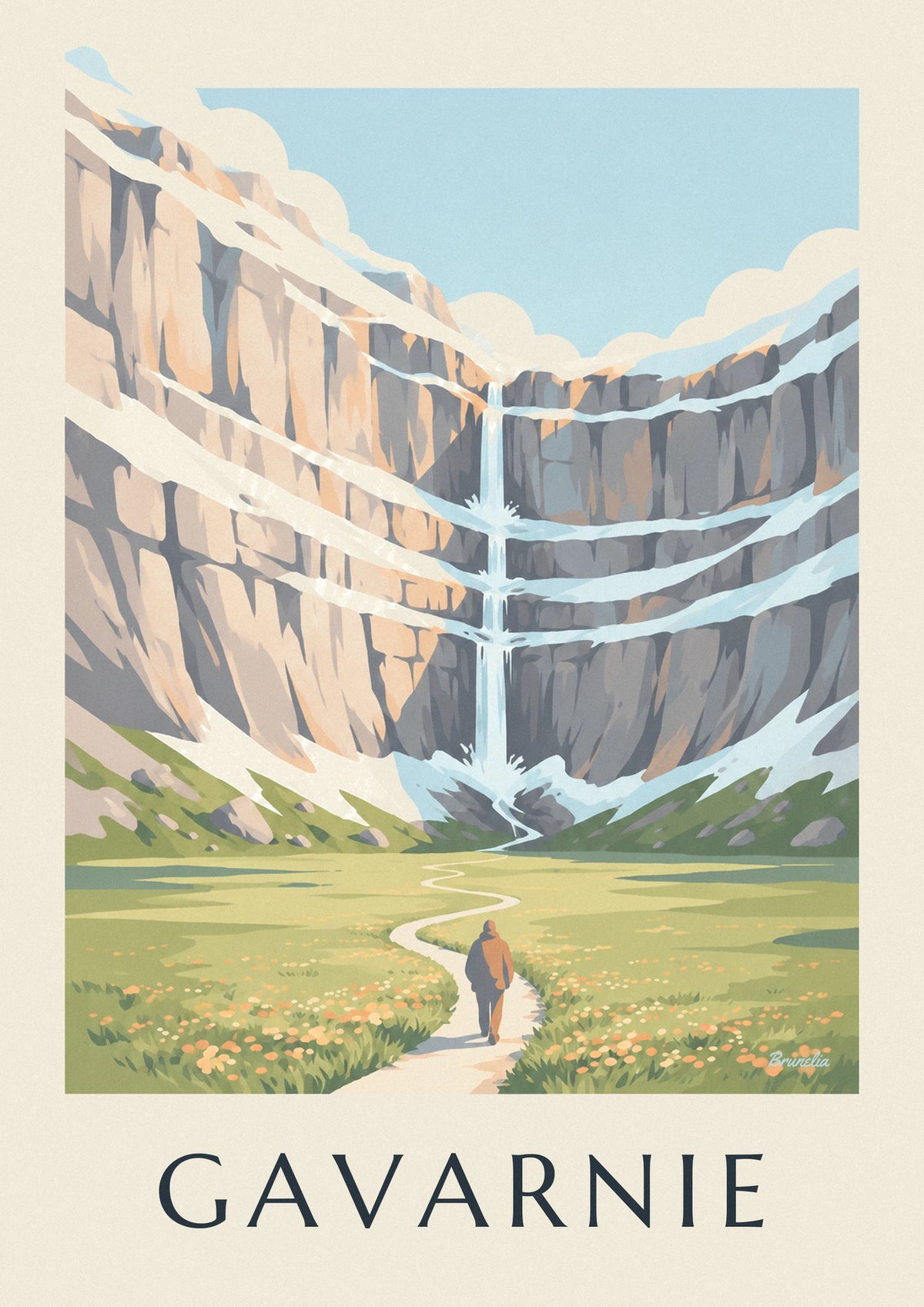 Affiche cirque de Gavarnie et sa grande cascade