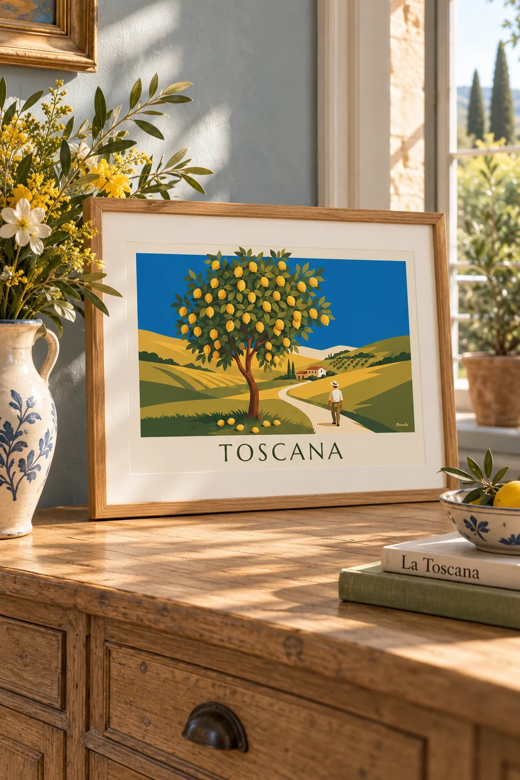 Cozinha: Poster de limoeiro num jardim da Toscânia ao sol na parede