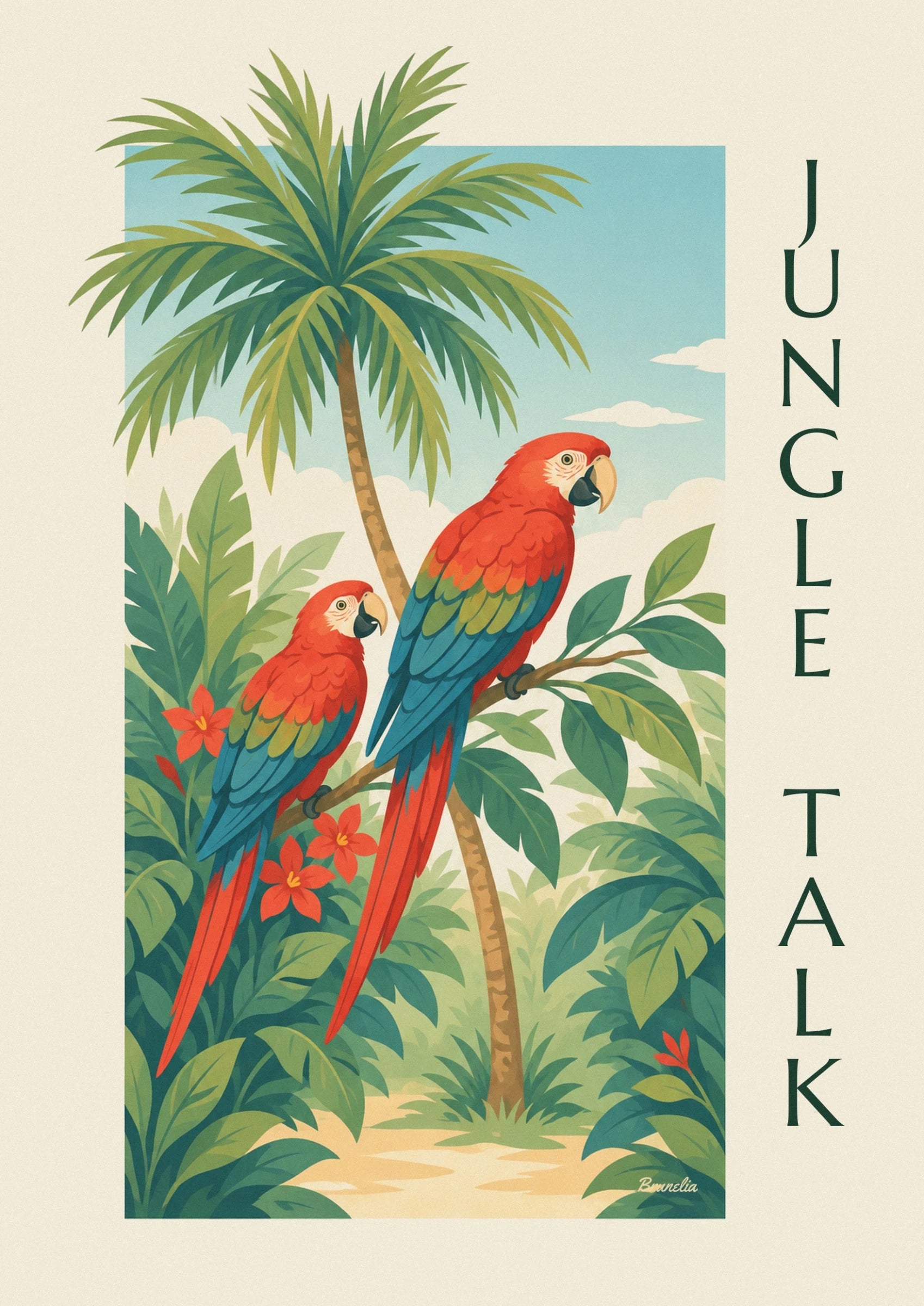 Un perroquet rouge aux ailes bleues et vertes, perché sur une branche