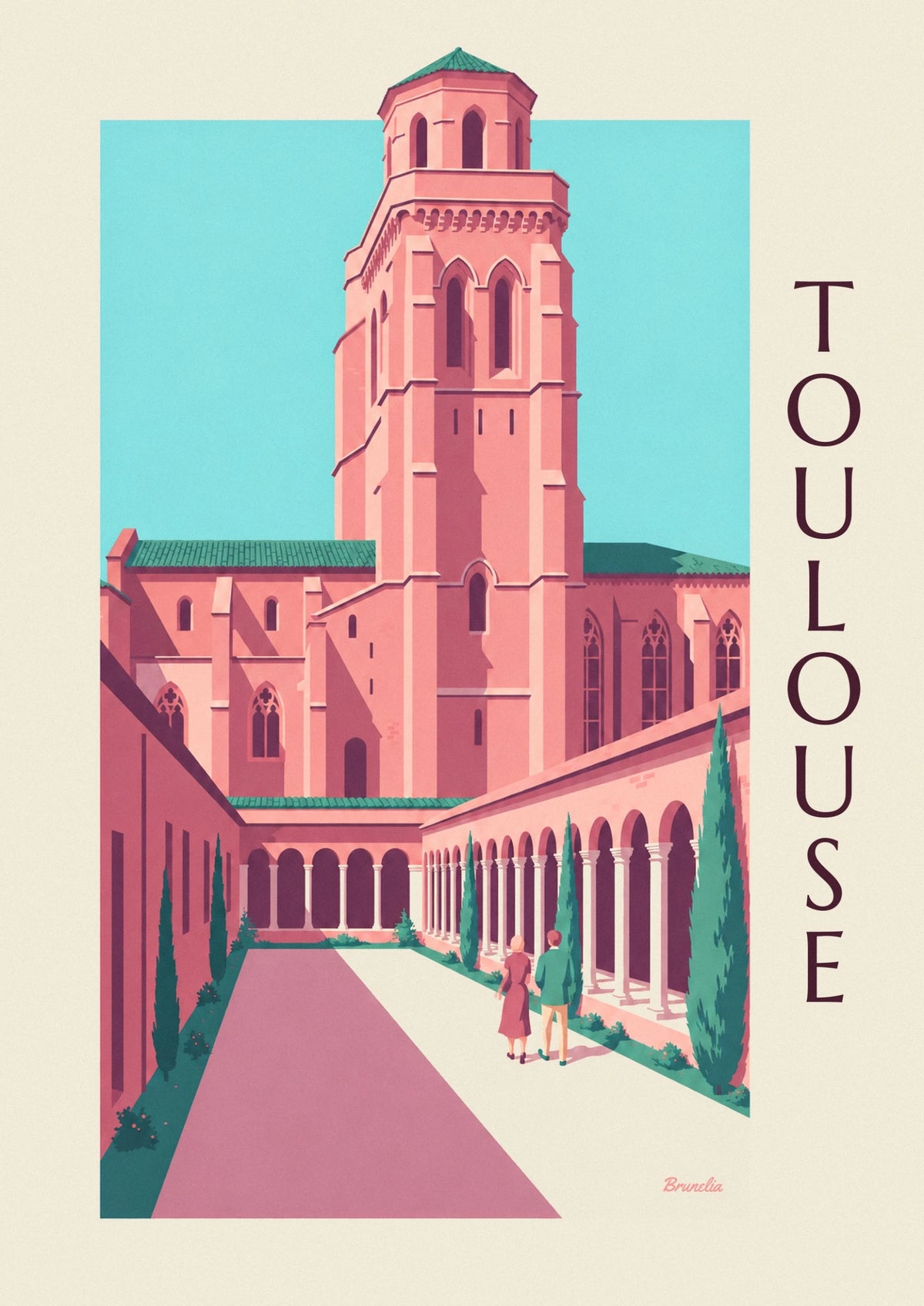 Affiche couvent des Jacobins et son cloître à Toulouse