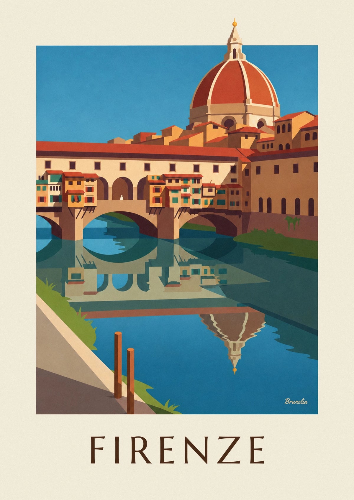 Affiche Ponte Vecchio et l'Arno à Florence