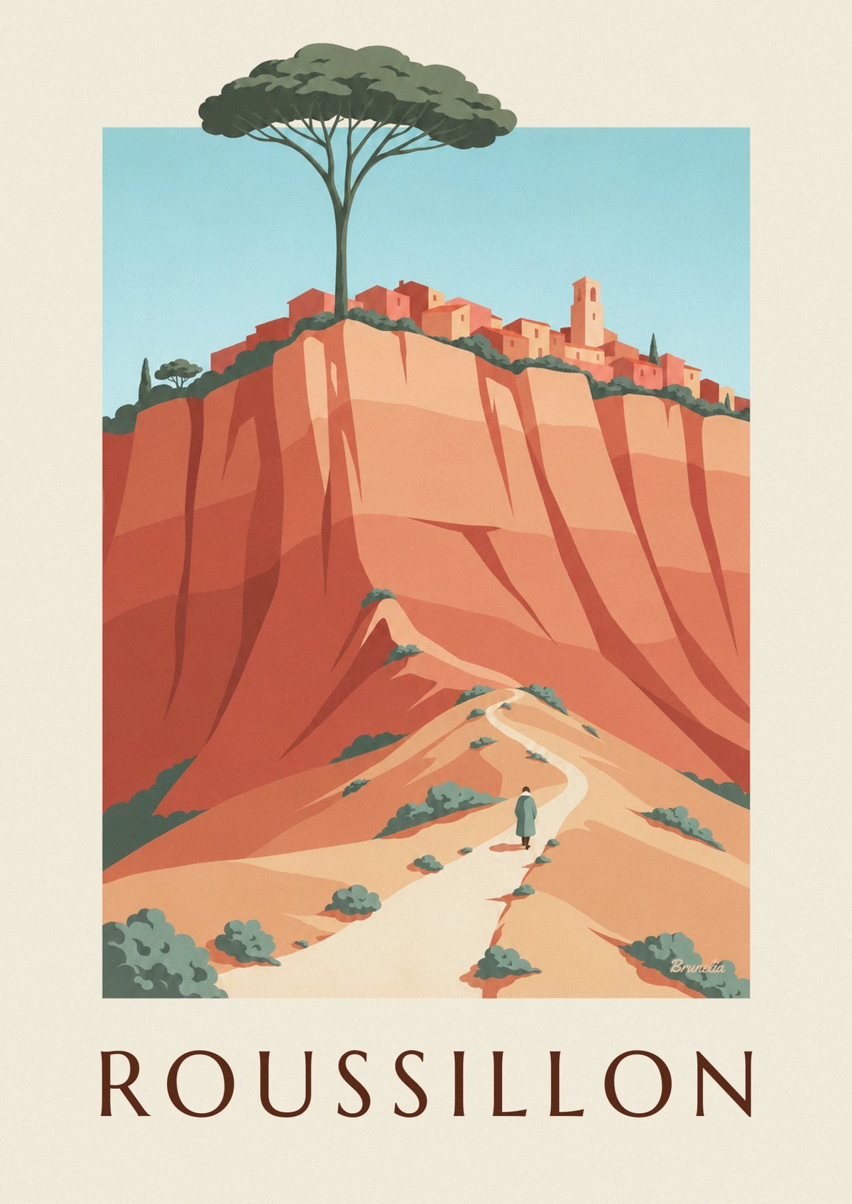 Affiche falaises d'ocre de Roussillon en Provence