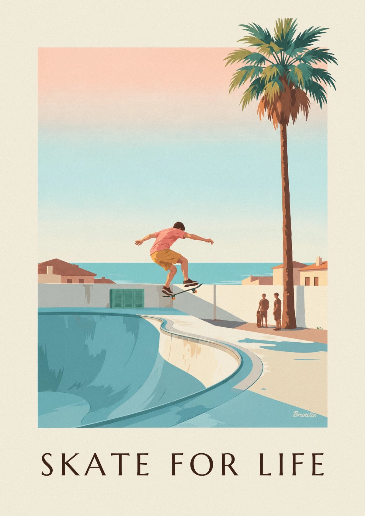 Affiche skateur en plein saut au-dessus d'un bowl