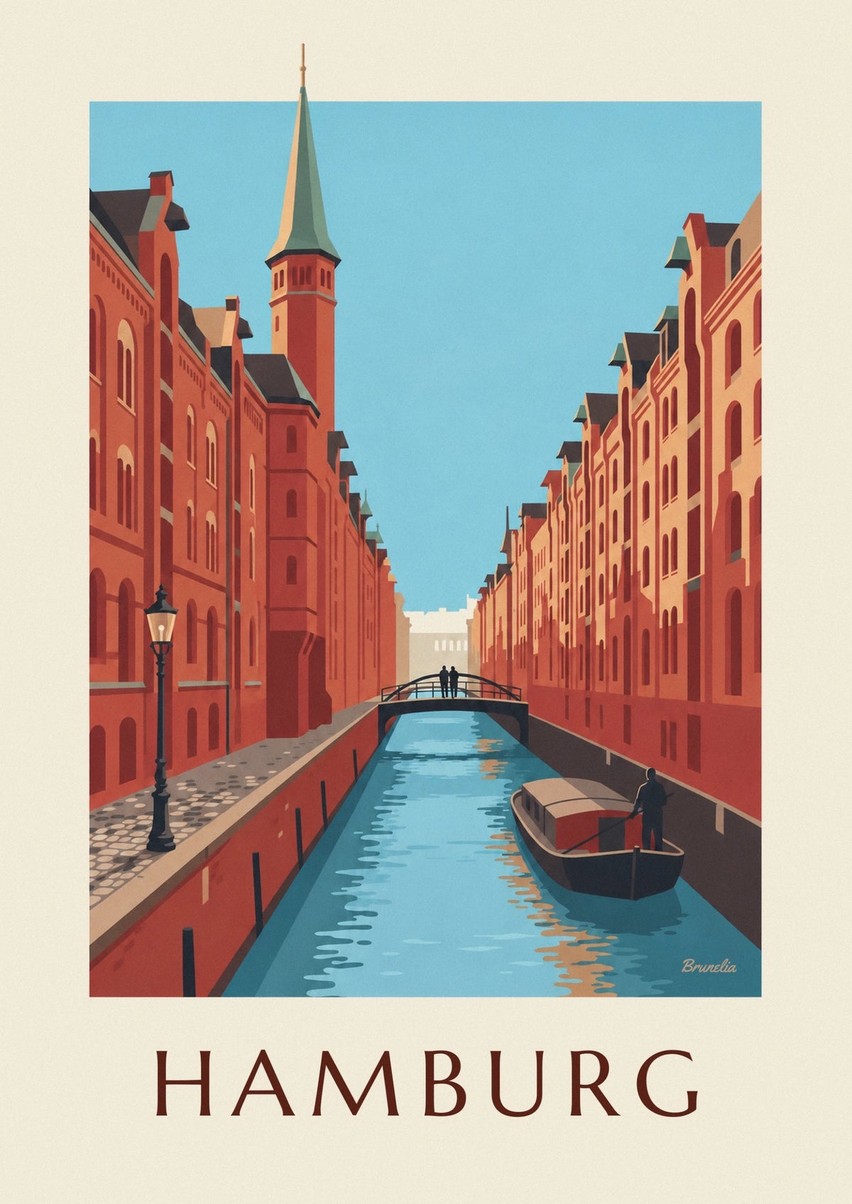 Affiche entrepôts de la Speicherstadt à Hambourg
