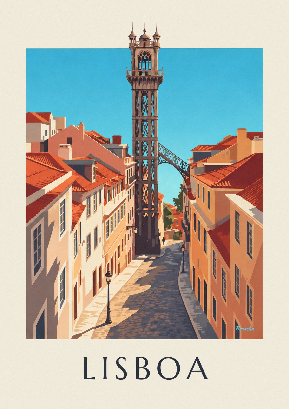 Affiche ascenseur de Santa Justa à Lisbonne