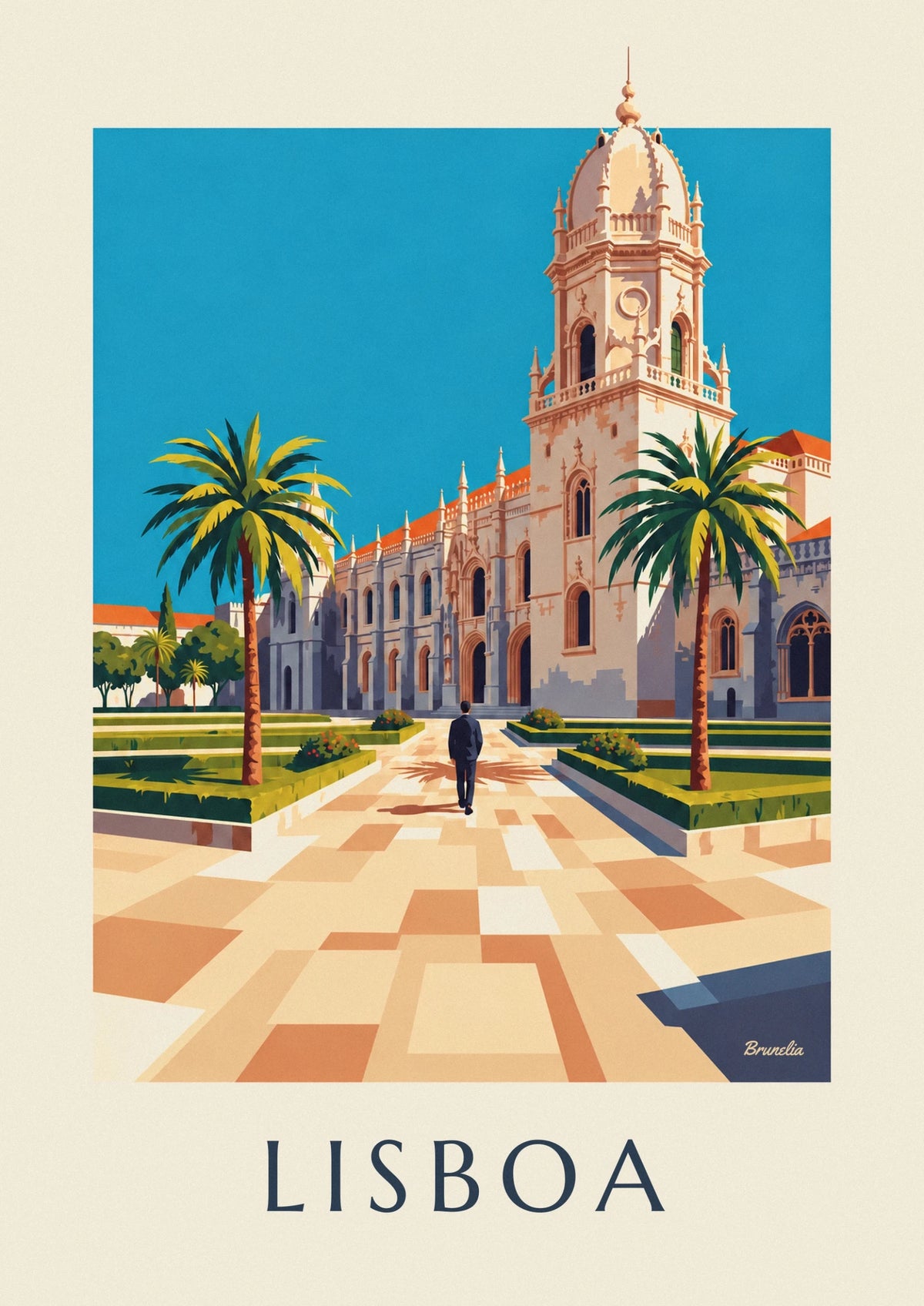 Affiche monastère des Hiéronymites à Belém, Lisbonne